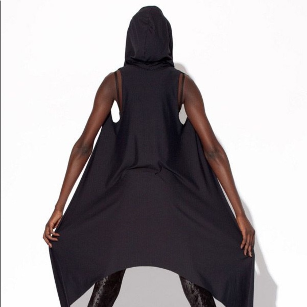 BlackMilk - Matte Black Hooded Cape - OS